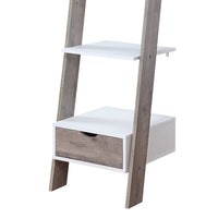 Sarantino Mira 5-tier Ladder Shelf In White And Grey Oak