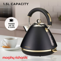 Morphy Richards Ascend 1.5l Electric Kettle - Gold/black Refurbished