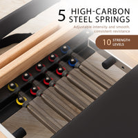 Powertrain Selina Pilates Reformer Machine Wooden Folding Multifunctional Home Gym Equipment with Jumpboard & Sitting Box Oak Black