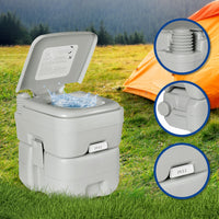 Wallaroo 20l Camping Portable Toilet Press Flush Pump