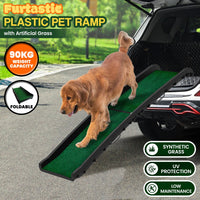 Furtastic Foldable Dog Ramp with Poly-Grass Grip Surface Non-Slip UV Protection