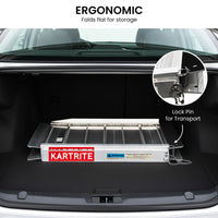 Kartrite Aluminium Wheelchair Ramp 2FT Mobility Ramp with High Grip Surface Safety Side Rails Locking Pin & Carry Handle