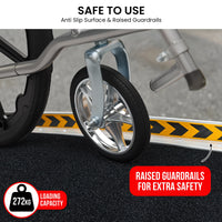 Kartrite Aluminium Wheelchair Ramp 2FT Mobility Ramp with High Grip Surface Safety Side Rails Locking Pin & Carry Handle