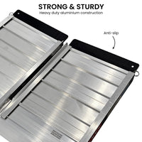 Kartrite Aluminium Wheelchair Ramp 2FT Mobility Ramp with High Grip Surface Safety Side Rails Locking Pin & Carry Handle