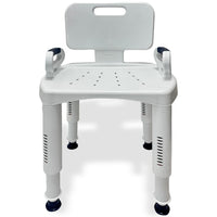 Orthonica Premium Adjustable Shower Chair with Armrests 158kg Capacity