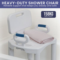 Orthonica Premium Adjustable Shower Chair with Armrests 158kg Capacity