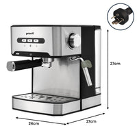 Pronti Breakfast Set with 1.6L Coffee Machine, Silver Noir Toaster & Kettle