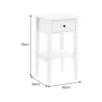 Sarantino Rue Bedside Table in White