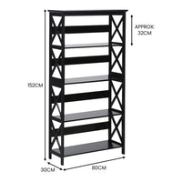 Sarantino Daphne 5-tier Cross Panel Bookshelf