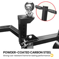 Kartrite Trailer Dolly Adjustable 2in Hitch Ball 1500kg Tongue Weight Capacity w/8in Swivel Wheels Steel Trailer Mover