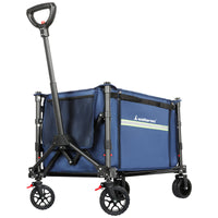 Wallaroo Collapsible 120L Blue Camping Trolley Steel Picnic Shopping Cart