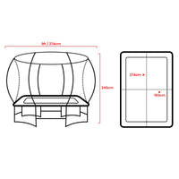 Kahuna 6 ft x 9 ft Rectangular Outdoor Trampoline with Basketball Set Rainbow