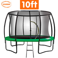 10ft Trampoline Free Ladder Spring Mat Net Safety Pad Cover Round Enclosure Green