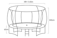 10ft Outdoor Trampoline With Safety Enclosure Pad Ladder Basketball Hoop Set Green