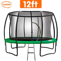 12ft Trampoline Free Ladder Spring Mat Net Safety Pad Cover Round Enclosure Green