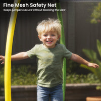 Kahuna 10 ft x 15 ft Oval Outdoor Trampoline w/ Basketball Set Reversible Rainbow & Orange Safety Pad Safety Net Ladder