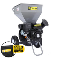 Ducar Wood Chipper Shredder Mulcher Garden 8hp Petrol Motor Upright Grinder - Silver