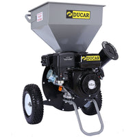 Ducar Wood Chipper Shredder Mulcher Garden 8hp Petrol Motor Upright Grinder - Silver