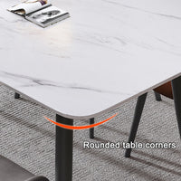 120x60cm Matte Grey Minimalist Slate Kitchen Dining Table Marble Lunch Dinner Table Solid Metal Legs