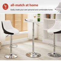 Bar Stools Kitchen Bar Stool Leather Barstools Swivel Gas Lift Counter Chairs x2 BS8403 Black