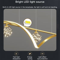 Luxury Hand Blown Glass LED Pendant Light 100cm Adjustable 3 Color Dimmable Remote Control for Dining Bar Living Room