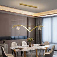 Luxury Hand Blown Glass LED Pendant Light 100cm Adjustable 3 Color Dimmable Remote Control for Dining Bar Living Room