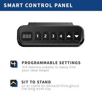 AMZ Electric Height Adjustable Standing Desk 160x80cm Sit Stand Desk Top for Home Office (White Frame + White Desktop)