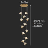 BAMDECOR LED Modern Bedroom Bedside Creative Butterfly Hanging Chandelier Light Fixtures for Stairs Nordic Decoration (12Heads)
