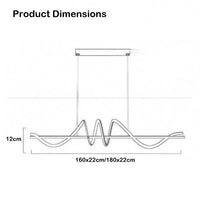 BAMDECOR A202 Modern LED Linear Pendant Lights with Dimmable LED  (160cm/180cm-Black) 1.5 Meters