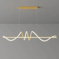 BAMDECOR A202 Modern LED Linear Pendant Lights with Dimmable LED  (160cm/180cm-Gold) 1.5 Meters