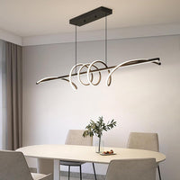 BAMDECOR A202 Modern LED Linear Pendant Lights with Dimmable LED  (160cm/180cm-Black) 1.8 Meters