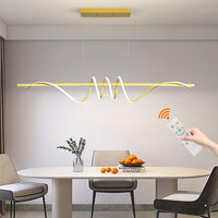 BAMDECOR A202 Modern LED Linear Pendant Lights with Dimmable LED  (160cm/180cm-Gold) 1.8 Meters