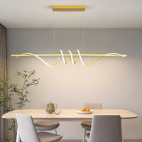 BAMDECOR A202 Modern LED Linear Pendant Lights with Dimmable LED  (160cm/180cm-Gold) 1.8 Meters