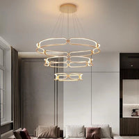 BAMDECOR A209 Colette Ceiling Chandelier Led Modern Circular Art Aluminum Light Fixture for Living Room Bedroom Indoor Dec...