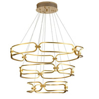 BAMDECOR A209 Colette Ceiling Chandelier Led Modern Circular Art Aluminum Light Fixture for Living Room Bedroom Indoor Dec...
