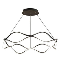 BAMDECOR A212/1 Black Modern Wavy Art Aluminum Light Fixture for Living Room Bedroom Indoor Decor