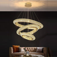 BAMDECOR C3312/3 Crystal Chandelier Living Room Chandelier Crystal Chandelier Room Dining Room lamp New Bedroom Lamps Lighting Villa Light Luxury Post (Size:80+60+40cm)
