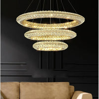 BAMDECOR C3312/3 Crystal Chandelier Living Room Chandelier Crystal Chandelier Room Dining Room lamp New Bedroom Lamps Lighting Villa Light Luxury Post (Size:100+80+60cm)
