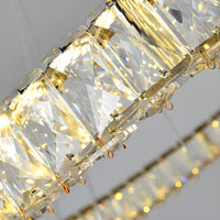 BAMDECOR C3313/1 Modern Crystal Chandeliers Lighting Fixtures Contemporary Round Chandelier Lighting Fixtures Crystal Pendant Ceiling Lights(Gold)