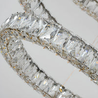 BAMDECOR C3313/3 Modern Crystal Chandeliers Lighting Fixtures Contemporary Round Chandelier Lighting Fixtures Crystal Pendant Ceiling Lights(Gold)