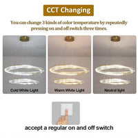 BAMDECOR C3342/4 Modern Crystal Chandeliers Lighting Fixtures Contemporary Wave Chandelier Lighting Fixtures Crystal Pendant Ceiling Lights for Living Room (Gold)