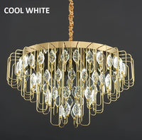 BAMDECOR C3345 Modern Luxury Crystal-leaf Chandelier LED Fashion Creativity Pendant Ceiling Lights(60cm-Gold)
