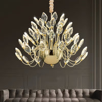 BAMDECOR C3349/1 Modern Luxury Crystal-leaf Chandelier LED Fashion Creativity Pendant Ceiling Lights(80cm-Gold)