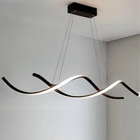BAMDECOR A24122 Modern Minimalist Black Pendant Light Adjustable LED Chandelier for Dining Room and Bar