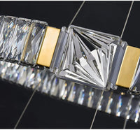 BAMDECOR C3319 Modern Crystal Chandeliers Lighting Fixtures Contemporary Round Chandelier Lighting Fixtures Crystal Pendant Ceiling Lights(Gold-80+60+40cm)