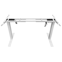 160cm Standing Desk Height Adjustable Sit Stand Motorised Black Dual Motors Frame White Top