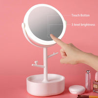 Ecoco Smart LED Light Cosmetic Makeup Mirror USB Touch Screen Home Desk Vanity 360° White