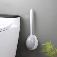 Ecoco Silicone Water Drop Toilet Brush Holder Set Wall-Mounted Cleaning Brush Tool Black