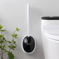 Ecoco Silicone Water Drop Toilet Brush Holder Set Wall-Mounted Cleaning Brush Tool Black