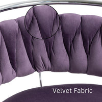 Silver Swivel Upholstered Velvet Adjustable Height Counter Stool with Metal Frame Voilet (Set of 2)